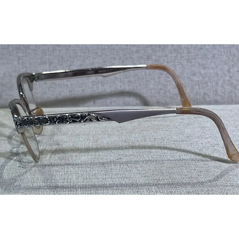 Vintage ArtCraft Silver Filigree Cat Eye Glasses Frames with Original Case